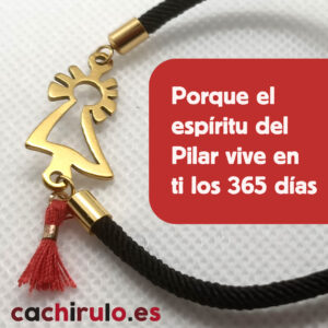 Pulsera Virgen del Pilar acero inoxidable dorado