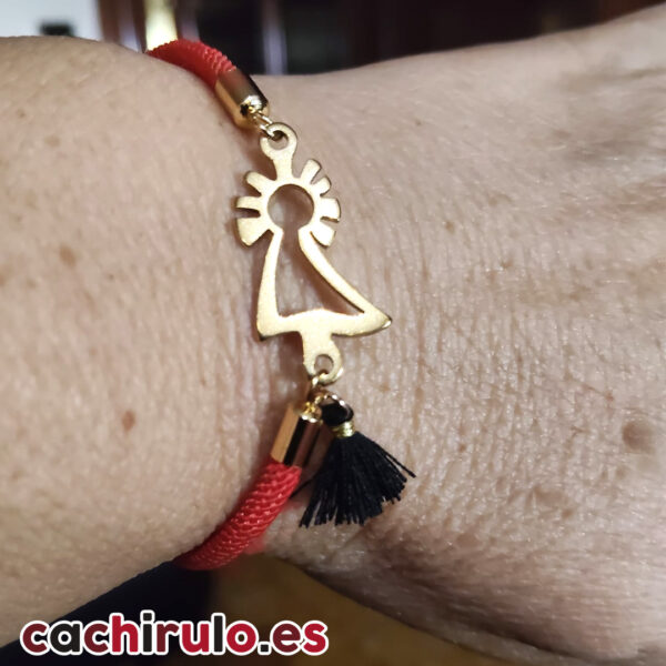 Pulsera Virgen del Pilar acero inoxidable dorado - Imagen 3