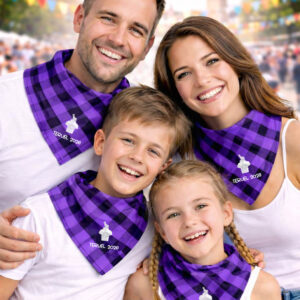 Cachirulo morado personalizado Teruel | Bodas, peñas y nombres – diseño exclusivo